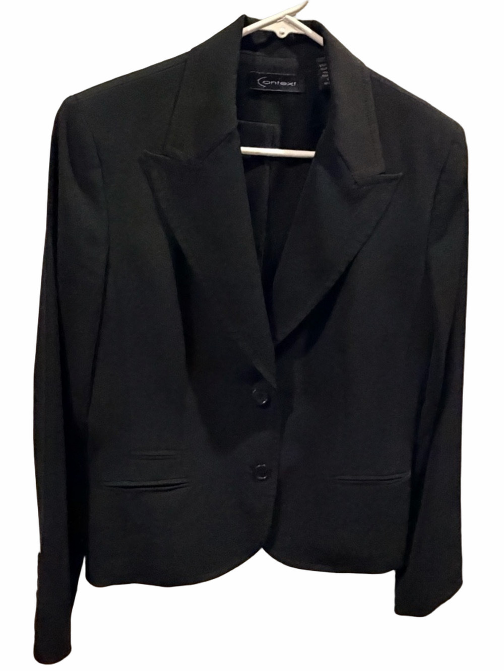 Context Black Two-Button Structured Blazer - Size 8